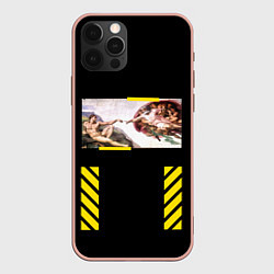 Чехол для iPhone 12 Pro Off White: The Creation of Adam, цвет: 3D-светло-розовый