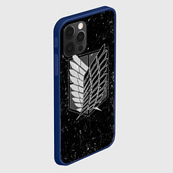 Чехол для iPhone 12 Pro Атака Титанов: белая пыль, цвет: 3D-тёмно-синий — фото 2