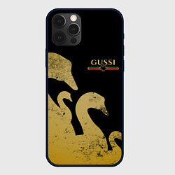 Чехол для iPhone 12 Pro GUSSI: Gold Edition, цвет: 3D-черный