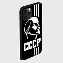 Чехол для iPhone 12 Pro СССР Ленин, цвет: 3D-черный — фото 2