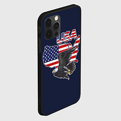 Чехол для iPhone 12 Pro USA - flag and eagle, цвет: 3D-черный — фото 2