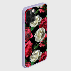Чехол для iPhone 12 Pro Красные и белые розы, цвет: 3D-светло-сиреневый — фото 2