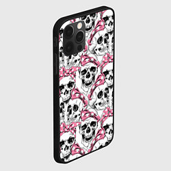 Чехол для iPhone 12 Pro Черепа в розовых платках, цвет: 3D-черный — фото 2