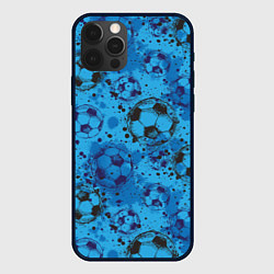Чехол для iPhone 12 Pro Футбольные мячи, цвет: 3D-черный