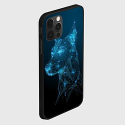 Чехол для iPhone 12 Pro Неоново-полигональный доберман, цвет: 3D-черный — фото 2