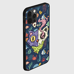 Чехол для iPhone 12 Pro Cat skull - art, цвет: 3D-черный — фото 2