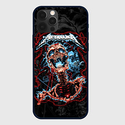 Чехол для iPhone 12 Pro Metallica - кричащий скелет, цвет: 3D-черный