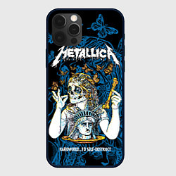 Чехол iPhone 12 Pro Metallica - бабочки