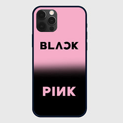 Чехол для iPhone 12 Pro Blackpink - розово-черный, цвет: 3D-черный