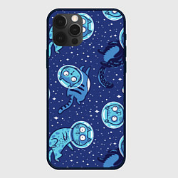 Чехол для iPhone 12 Pro Кот Космонавт, цвет: 3D-черный