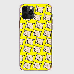 Чехол для iPhone 12 Pro Woman yelling at cat, цвет: 3D-светло-розовый