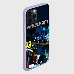 Чехол для iPhone 12 Pro MINECRAFT, цвет: 3D-светло-сиреневый — фото 2