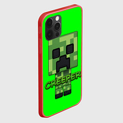 Чехол для iPhone 12 Pro MINECRAFT CREEPER, цвет: 3D-красный — фото 2