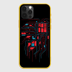 Чехол для iPhone 12 Pro Микросхема, цвет: 3D-желтый