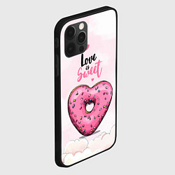 Чехол для iPhone 12 Pro Пончик сердечко, цвет: 3D-черный — фото 2