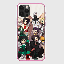 Чехол для iPhone 12 Pro MY HERO ACADEMIA множество героев, цвет: 3D-малиновый