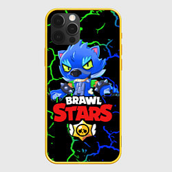 Чехол для iPhone 12 Pro BRAWL STARS LEON WOLF, цвет: 3D-желтый