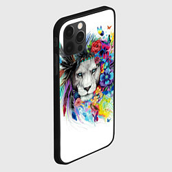 Чехол для iPhone 12 Pro Лев, цвет: 3D-черный — фото 2