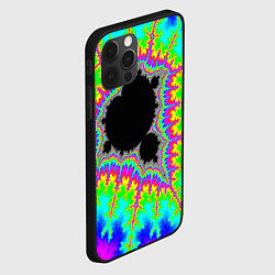 Чехол для iPhone 12 Pro Фрактальная кислотная черная дыра - множество Манд, цвет: 3D-черный — фото 2