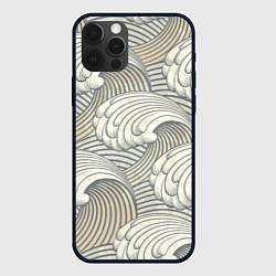 Чехол для iPhone 12 Pro Арт волны, цвет: 3D-черный