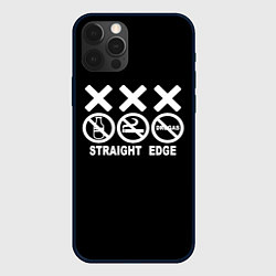 Чехол для iPhone 12 Pro Straight edge, цвет: 3D-черный