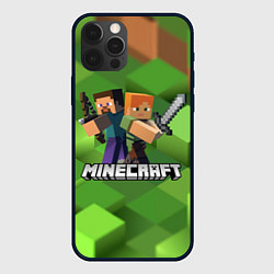 Чехол для iPhone 12 Pro MINECRAFT, цвет: 3D-черный