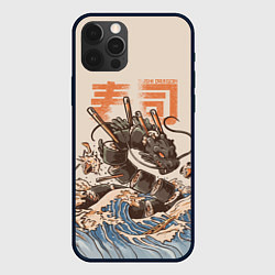 Чехол для iPhone 12 Pro Sushi dragon, цвет: 3D-черный