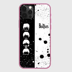 Чехол для iPhone 12 Pro Beatles, цвет: 3D-малиновый