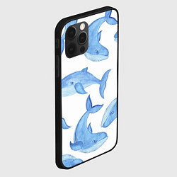 Чехол для iPhone 12 Pro Косяк китов, цвет: 3D-черный — фото 2