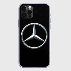 Чехол для iPhone 12 Pro MERCEDES-BENZ CARBON, цвет: 3D-светло-сиреневый