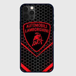 Чехол для iPhone 12 Pro Lamborghini, цвет: 3D-черный