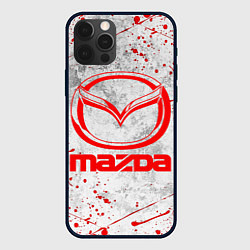 Чехол для iPhone 12 Pro MAZDA RED LOGO, цвет: 3D-черный