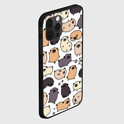 Чехол для iPhone 12 Pro Милые мопсы, цвет: 3D-черный — фото 2