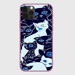 Чехол для iPhone 12 Pro КОТЯТА ПАТТЕРН, цвет: 3D-малиновый