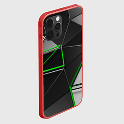 Чехол для iPhone 12 Pro 3D полигон, цвет: 3D-красный — фото 2