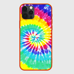 Чехол для iPhone 12 Pro TIE-DYE СТЕНА, цвет: 3D-красный