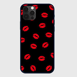 Чехол для iPhone 12 Pro Поцелуи, цвет: 3D-черный
