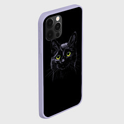 Чехол для iPhone 12 Pro Кот, цвет: 3D-светло-сиреневый — фото 2