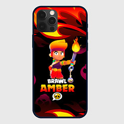 Чехол для iPhone 12 Pro BRAWL STARS AMBER, цвет: 3D-черный