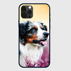 Чехол для iPhone 12 Pro Австралийская Овчарка, цвет: 3D-черный