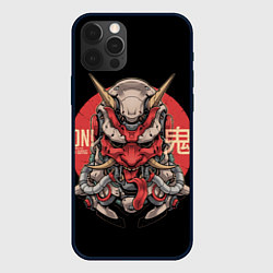 Чехол для iPhone 12 Pro Cyber Oni Samurai, цвет: 3D-черный