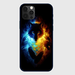 Чехол для iPhone 12 Pro Волки в огне, цвет: 3D-черный