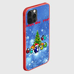 Чехол для iPhone 12 Pro Among Us New Year, цвет: 3D-красный — фото 2