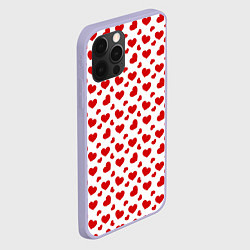 Чехол для iPhone 12 Pro Сердечки, цвет: 3D-светло-сиреневый — фото 2