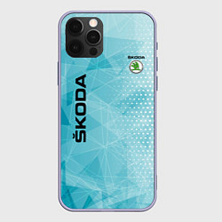 Чехол для iPhone 12 Pro SKODA, цвет: 3D-светло-сиреневый