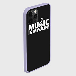 Чехол для iPhone 12 Pro Music is My Life, цвет: 3D-светло-сиреневый — фото 2