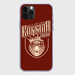 Чехол для iPhone 12 Pro Русский медведь в короне, цвет: 3D-светло-сиреневый