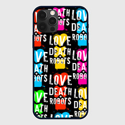 Чехол для iPhone 12 Pro ЛЮБОВЬ СМЕРТЬ И РОБОТЫ УЗОР, цвет: 3D-черный