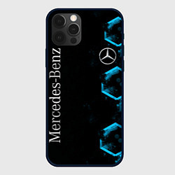 Чехол для iPhone 12 Pro Mercedes Мерседес Неон, цвет: 3D-черный