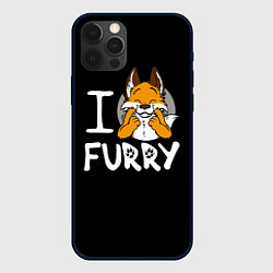 Чехол для iPhone 12 Pro I love furry, цвет: 3D-черный